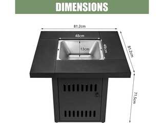 Vuurtafel incl. rooster 81,2x70x81,2 cm